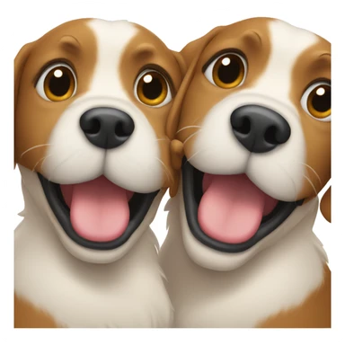 2 dogs hugging sticker