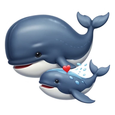Whale giving a kiss sticker