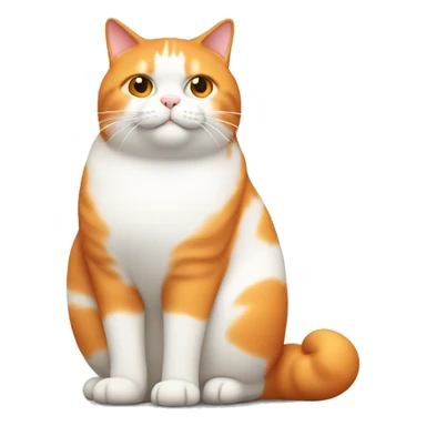 orange and white, fat cat sticker