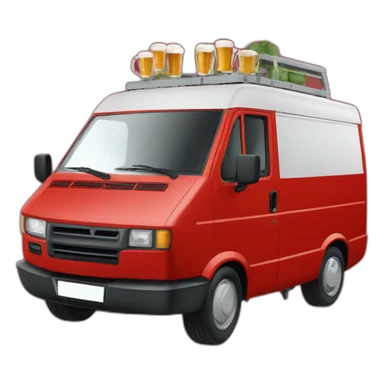 Red Fiat Ducato red bad guy drinking beer in t-shirt 52 sticker