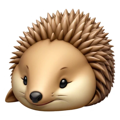 Meme-Worthy Cute Sleeping Echidna Portrait Emoji, Head resting peacefully with a contented smile, showcasing a delightfully compact build and a luxuriously soft spiky fur, eyes shut in a serene, restful nap, Simplified yet hilariously adorable features, highly detailed, glowing with a soft, drowsy light, high shine, relaxed and utterly lovable, stylized with an air of playful laziness, bright and heartwarming, soft glowing outline, capturing the essence of a comically sleepy echidna, so meme‐worthy it feels like it could instantly become the next viral sensation of adorable slumber! sticker