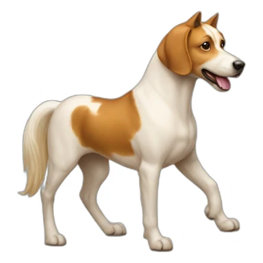 Un chien sur un cheval sticker