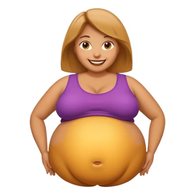 tan woman with huge inflated belly sticker