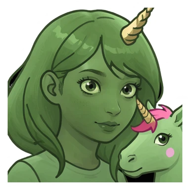 Girl with unicorn  sticker