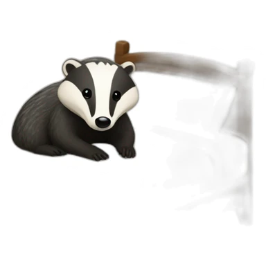 Badger with a nightcap in a bed  sticker