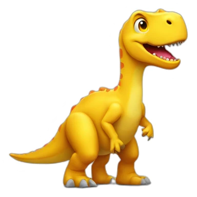 big yellow dinosaur sticker