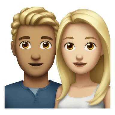 A brunette woman with brown eyes and a blonde man with blue eyes sticker