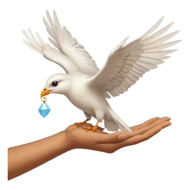 Flying white bird above  hand sticker