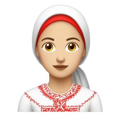 Women , vyshyvanka, white with red embodiary sticker