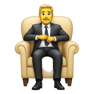 A boss siting on a office sofa  sticker