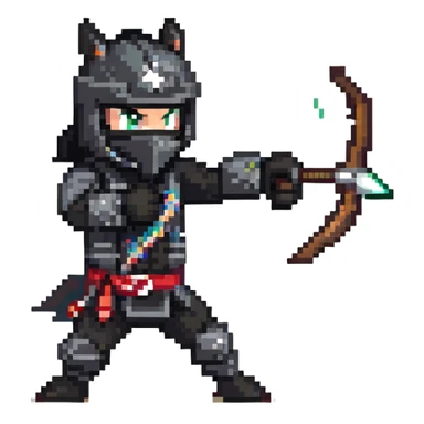 Ninja horse, black ninja outfit, throwing star, stealthy pose sticker