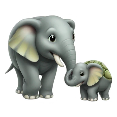 Turtle plus elephant ￼ sticker