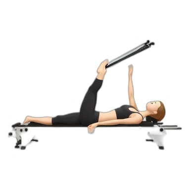 Pilates reformer white classical  sticker