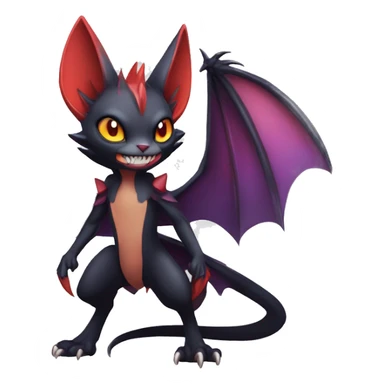  Kawaii Edgy Cool Vampiric Beautiful Noivern-Nargacuga-Litten with big Bat Ears full body sticker