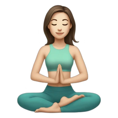 White girl brunette hair in Malasana yoga sticker