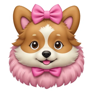 Dog with pink bow sticker