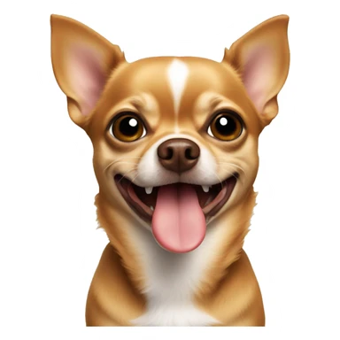 A brown chihuahua with its tongue hanging out on its side sticker