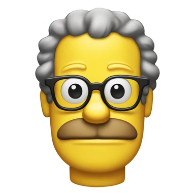 Homer Simpson in glasses and moustache sticker