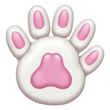 d white cat's hand and toenails sticker