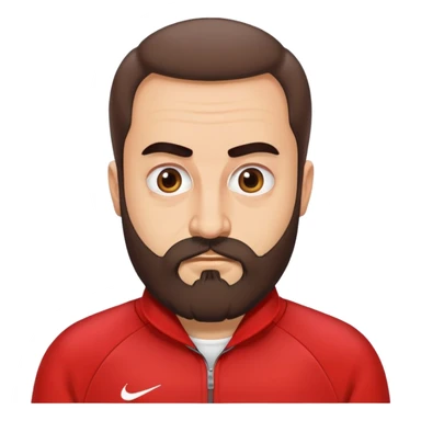 Recep İvedik, Turkish comedy character, bushy eyebrows, thick beard, red tracksuit, humorous expression sticker