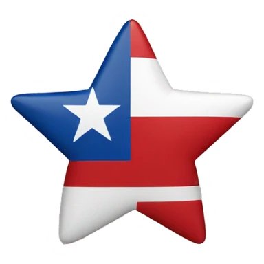 Flag with Red White Blue line and Red star  sticker