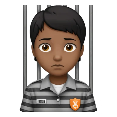 persona trileña de pelo corto negro tras las rejas de una carcel sticker