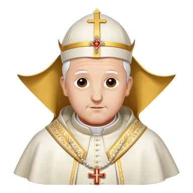 Pope with traditional white mitre and papal vestments sticker