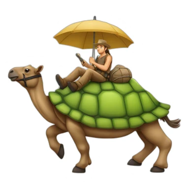 Chameau sur tortue sticker