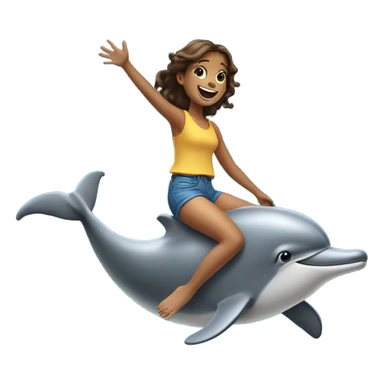 Girl riding dolphin sticker