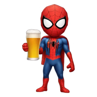 spiderman with a beer in his hand sticker