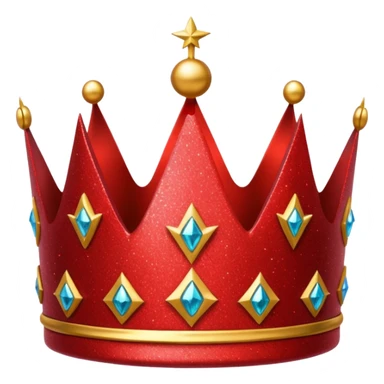 red glitter crown sticker