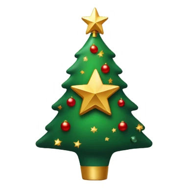 Christmas tree red and green with a sparkly gold star on top sticker