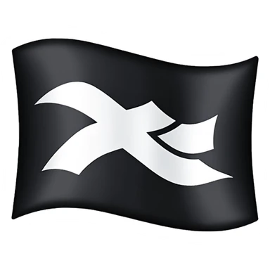 White flag with a black flag inside with a another white flag inside sticker