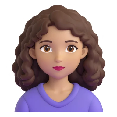 brown girl with wavy hair and brown eyes sticker