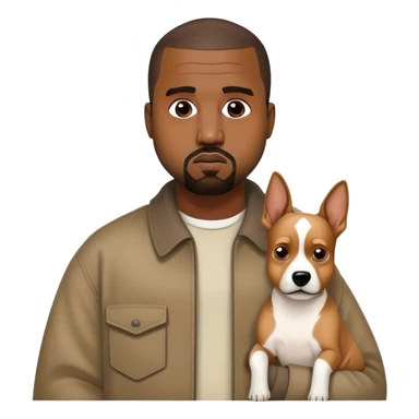Kanye west with a dog sticker