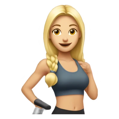 blonde teen pink pilates princess on stair master at gym  sticker