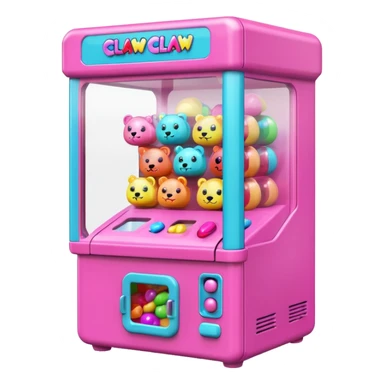 pink claw machine sticker