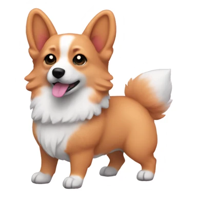 pink skin and pink furry colored corgi completely pink sticker