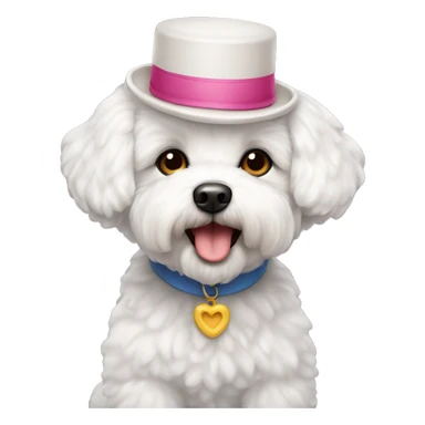 bichon maltés con gorro de cumpleaños sticker