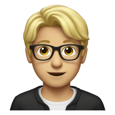 blonde boy in black glasses sticker