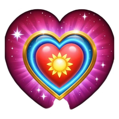 Cosmic heart radiating love and light sticker