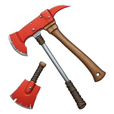 metal axe long cable sticker