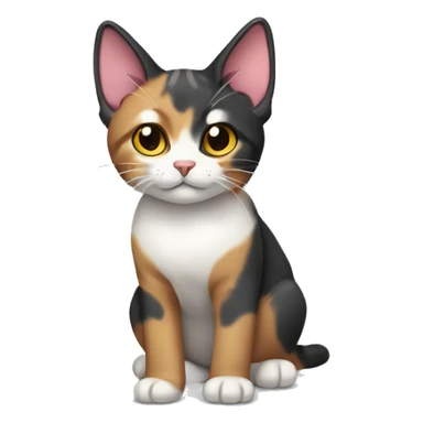 Tricolor fold-eared cat sticker