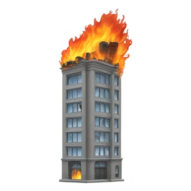 Building on fire sticker