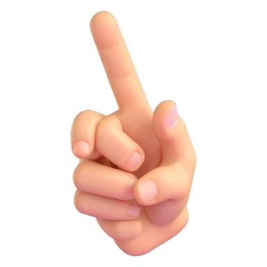 a hand with the index finger pointing forward, 3D emoji style sticker