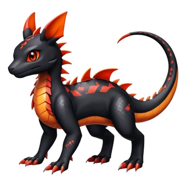 Cute Shiny Guilmon-Salandit-Umbreon-Fakémon-hybrid-creature (full body)  sticker