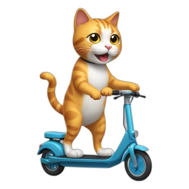 cat on a trotinette sticker