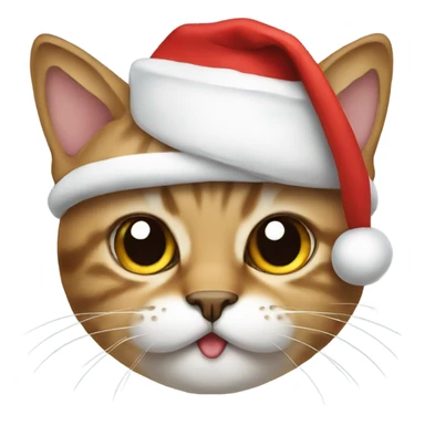 Cat wearing Santa hat with a mustache  sticker