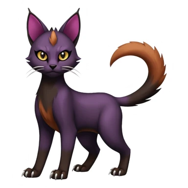 Black edgy Noibat-Purloin-Torracat-Caracal-cat-Fakemon full-body sticker