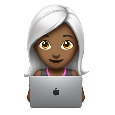 Girl work on laptop sticker